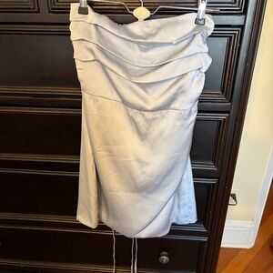 Blue Satin Mini Corset Back Dress from Madida